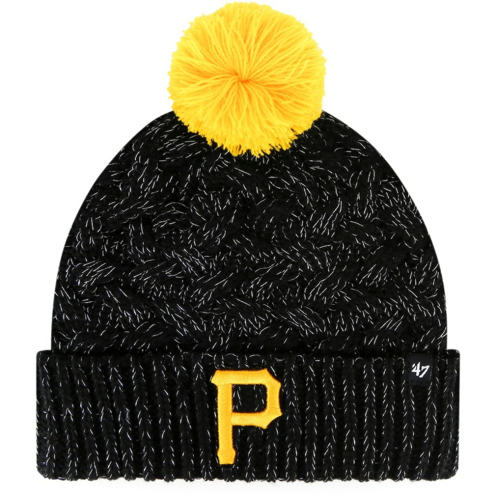 Pittsburgh Pirates Women's Knit Cuffed Hat with Pom - Black | 47 brand