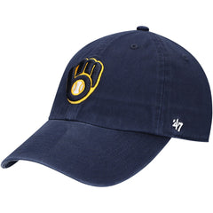 Milwaukee Brewers Youth Team Logo Clean Up Adjustable Hat - Navy | 47 brand
