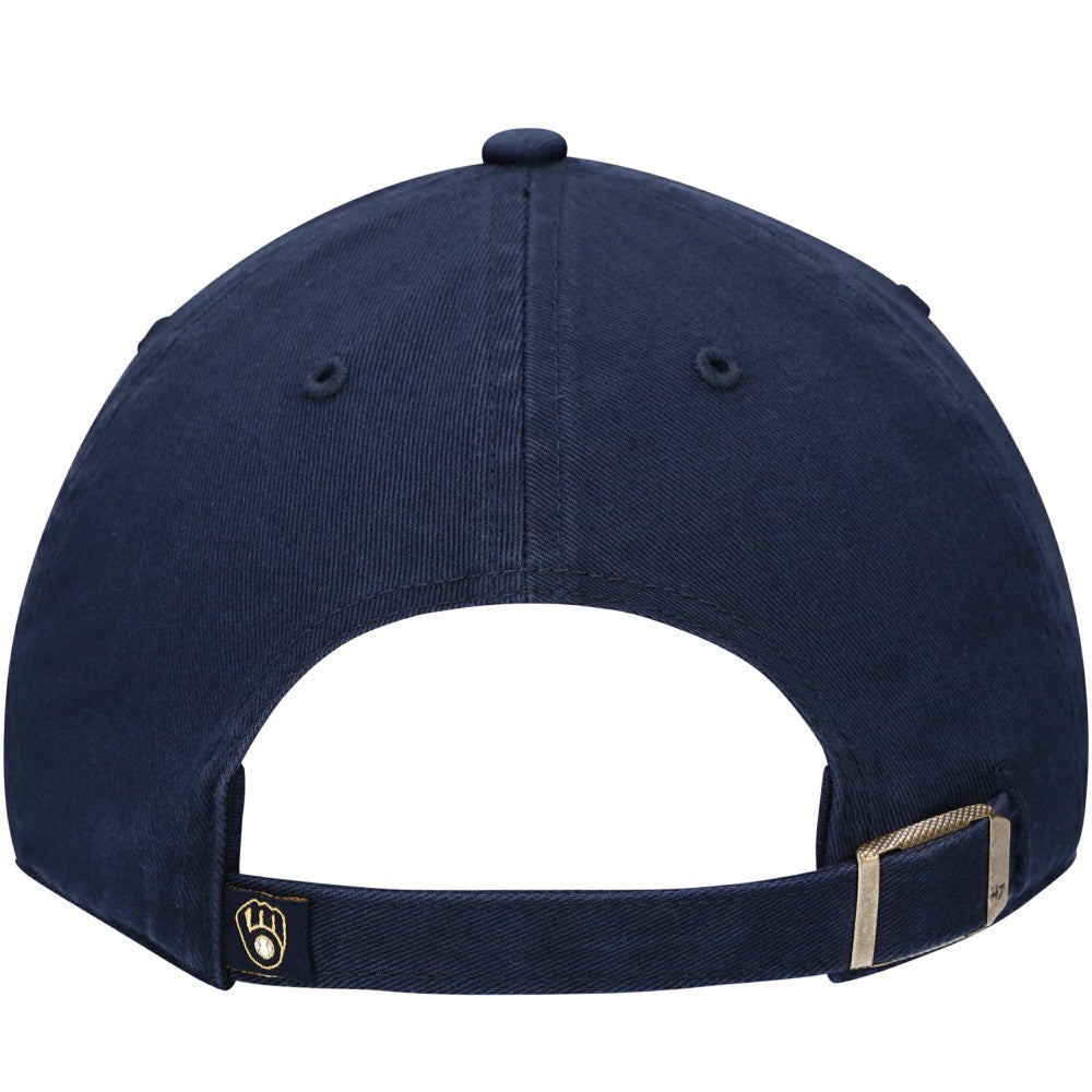 Milwaukee Brewers Youth Team Logo Clean Up Adjustable Hat - Navy | 47 brand