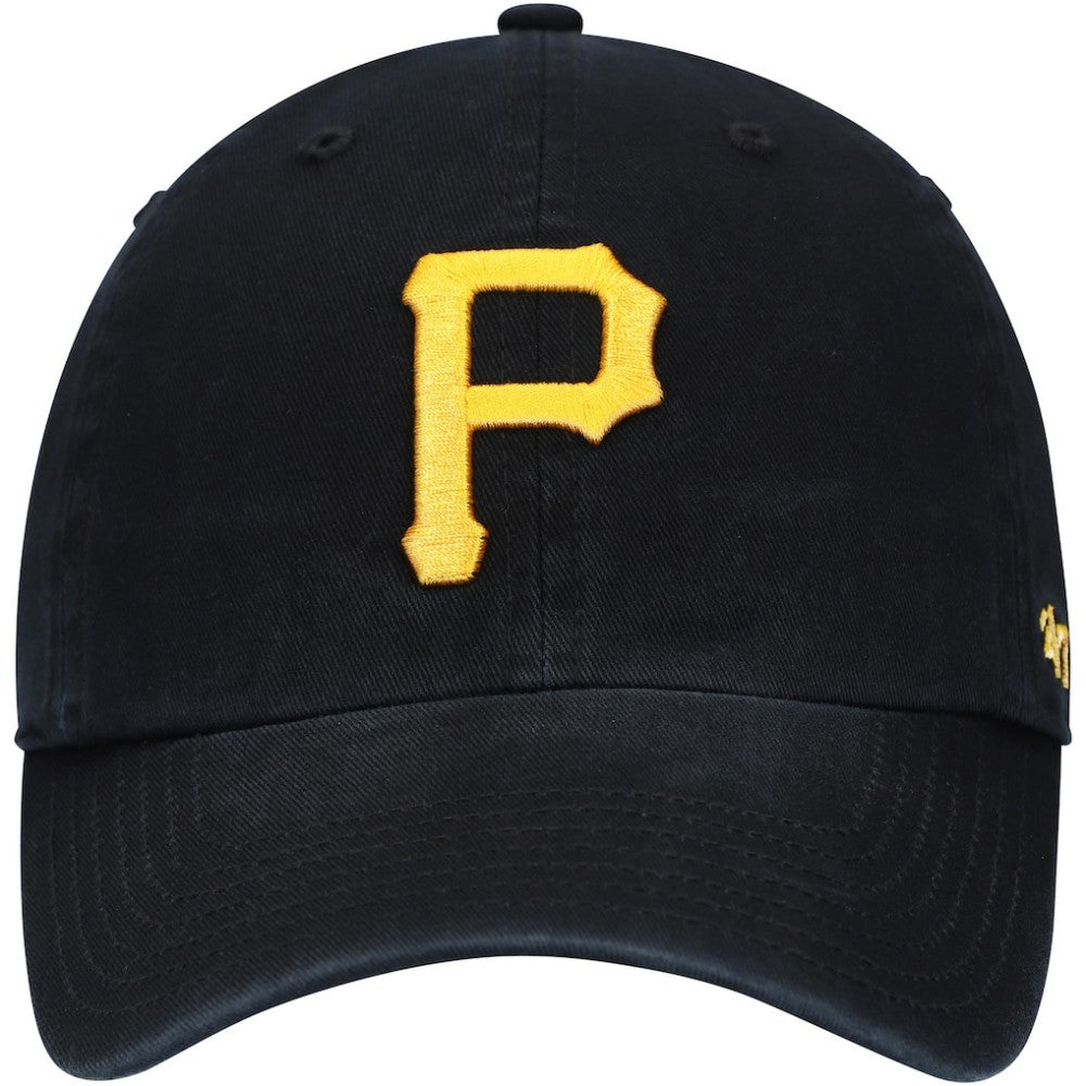 Pittsburgh Pirates Youth Team Logo Clean Up Adjustable Hat - Black | 47 brand