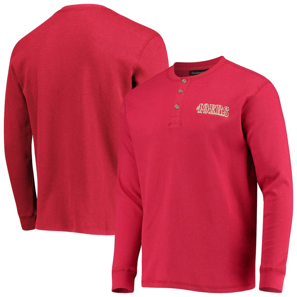 San Francisco 49ers Dunbrooke Logo Maverick Thermal Henley Long Sleeve T-Shirt - Scarlet discount