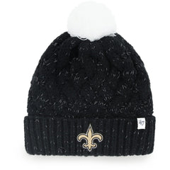 New Orleans Saints '47 Women's Fiona Logo Cuffed Knit Hat with Pom - Black for sale