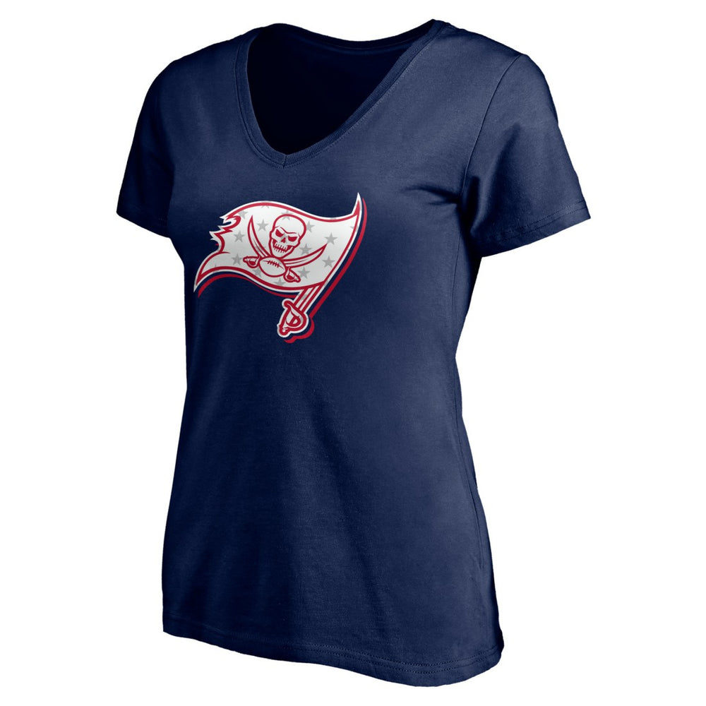 Tampa Bay Buccaneers Women's Red White and Team V-Neck T-Shirt - Navy for sale