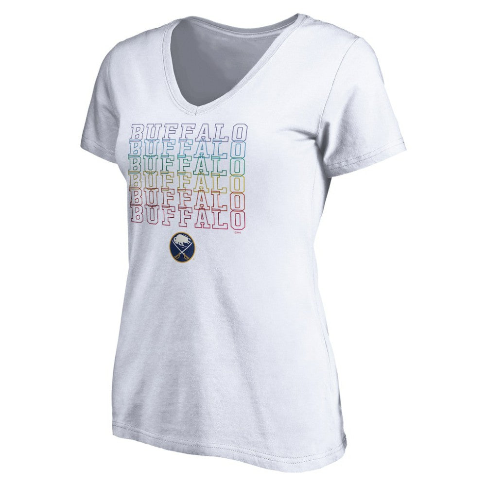 Buffalo Sabres Women's City Pride V-Neck T-Shirt White