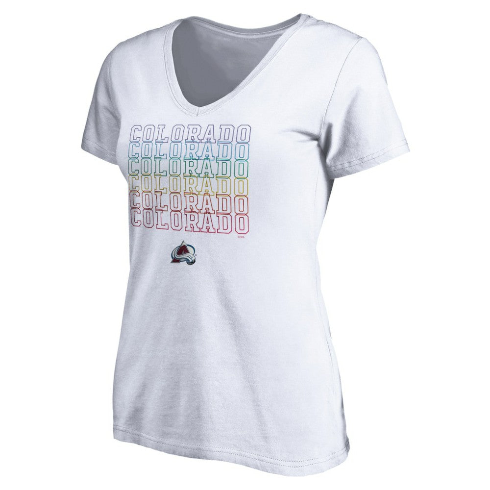 Colorado Avalanche Women's City Pride V-Neck T-Shirt White