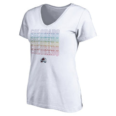 Colorado Avalanche Women's City Pride V-Neck T-Shirt White