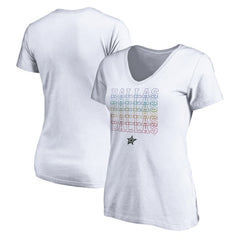 Dallas Stars Women's City Pride V-Neck T-Shirt White
