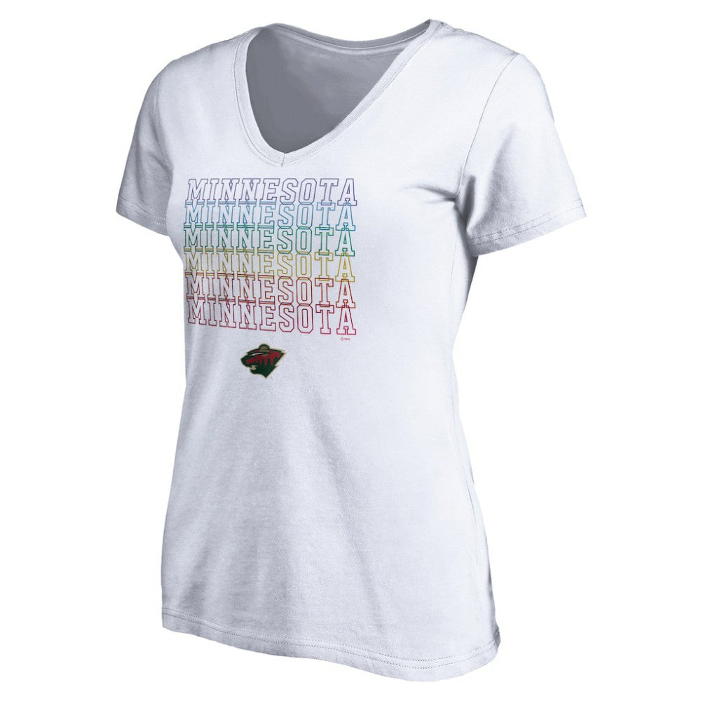 Minnesota Wild Women's City Pride V-Neck T-Shirt White