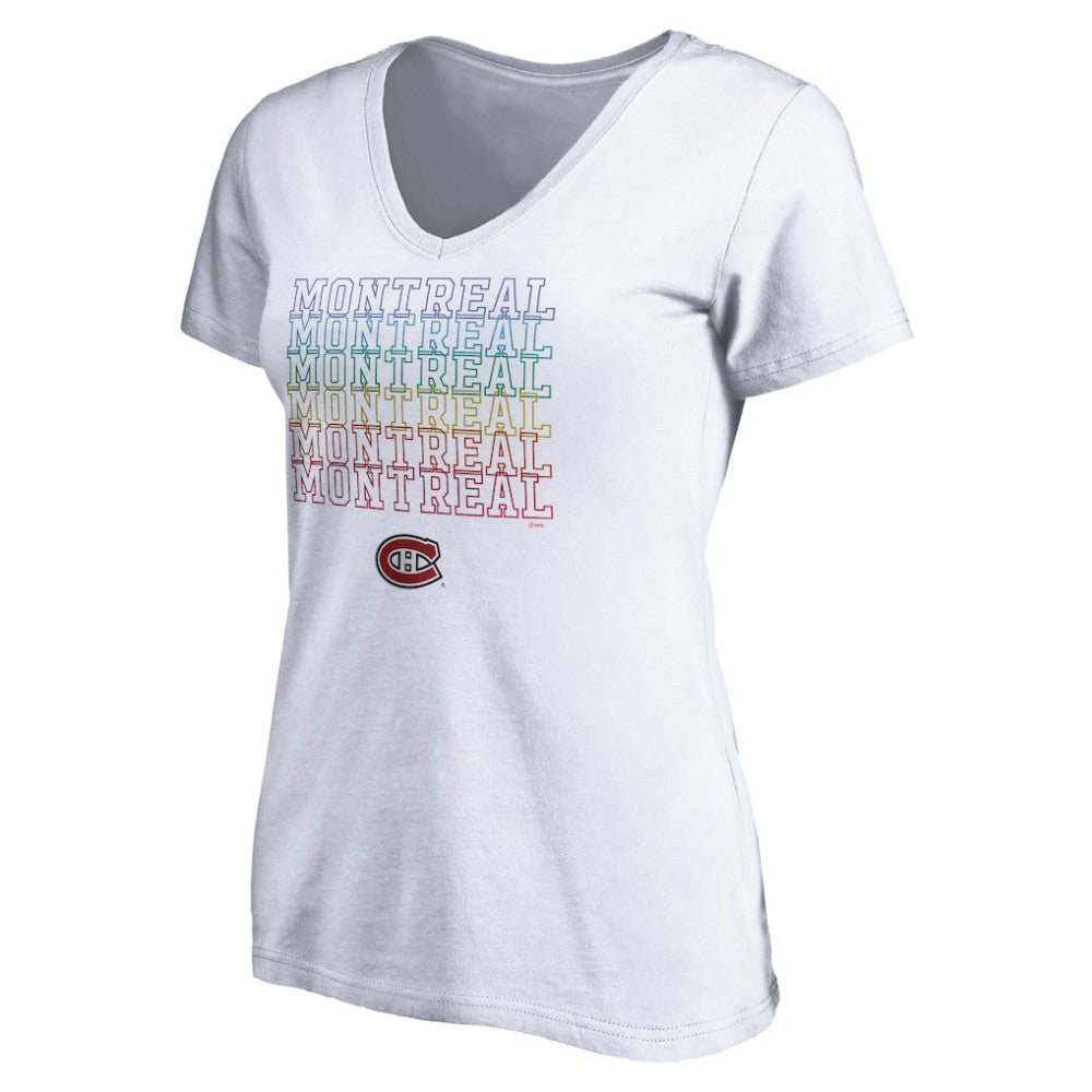 Montreal Canadiens Women's City Pride V-Neck T-Shirt White