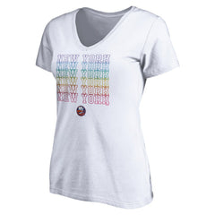 New York Islanders Women's City Pride V-Neck T-Shirt White