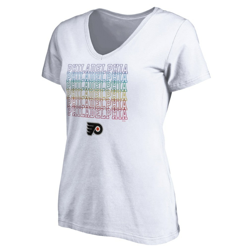 Philadelphia Flyers Women's City Pride V-Neck T-Shirt White