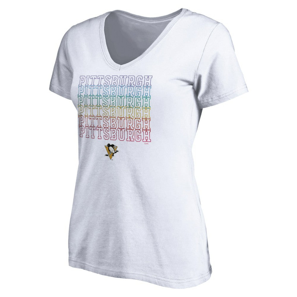 Pittsburgh Penguins Women's City Pride V-Neck T-Shirt White