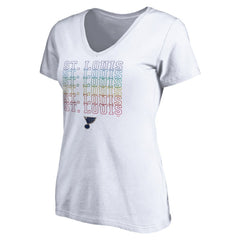 St. Louis Blues Women's City Pride V-Neck T-Shirt White