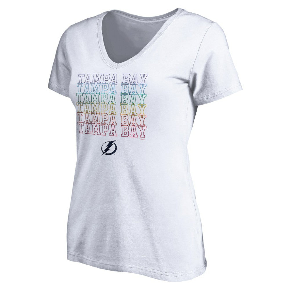 Tampa Bay Lightning Women's City Pride V-Neck T-Shirt White