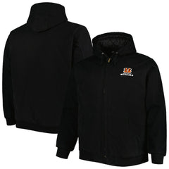 Cincinnati Bengals Dunbrooke Big & Tall Dakota Canvas Hoodie Full-Zip Jacket - Black sale