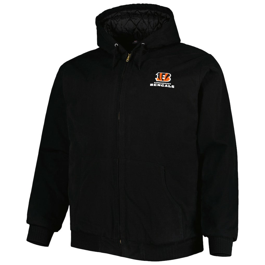 Cincinnati Bengals Dunbrooke Big & Tall Dakota Canvas Hoodie Full-Zip Jacket - Black sale