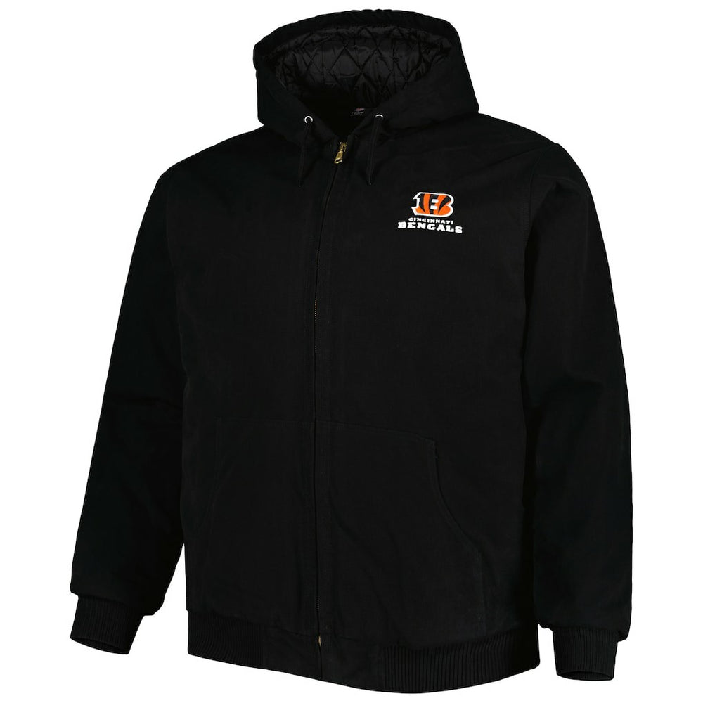 Cincinnati Bengals Dunbrooke Big & Tall Dakota Canvas Hoodie Full-Zip Jacket - Black sale