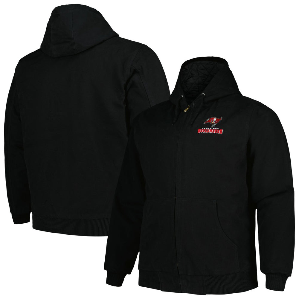 Tampa Bay Buccaneers Dunbrooke Big & Tall Dakota Canvas Hoodie Full-Zip Jacket - Black for sale