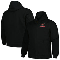 Tampa Bay Buccaneers Dunbrooke Big & Tall Dakota Canvas Hoodie Full-Zip Jacket - Black for sale
