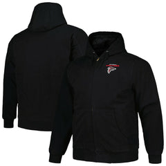 Atlanta Falcons Dunbrooke Big & Tall Dakota Canvas Hoodie Full-Zip Jacket - Black outlet