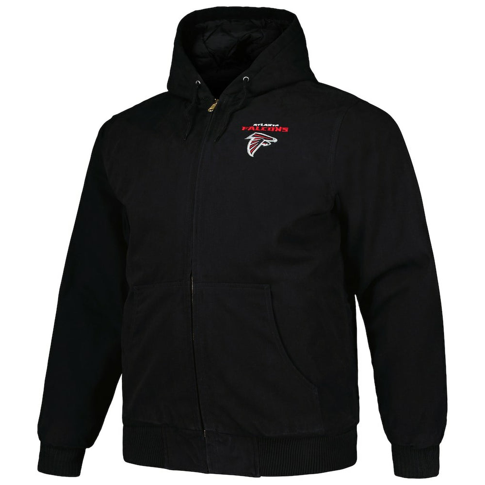 Atlanta Falcons Dunbrooke Big & Tall Dakota Canvas Hoodie Full-Zip Jacket - Black outlet