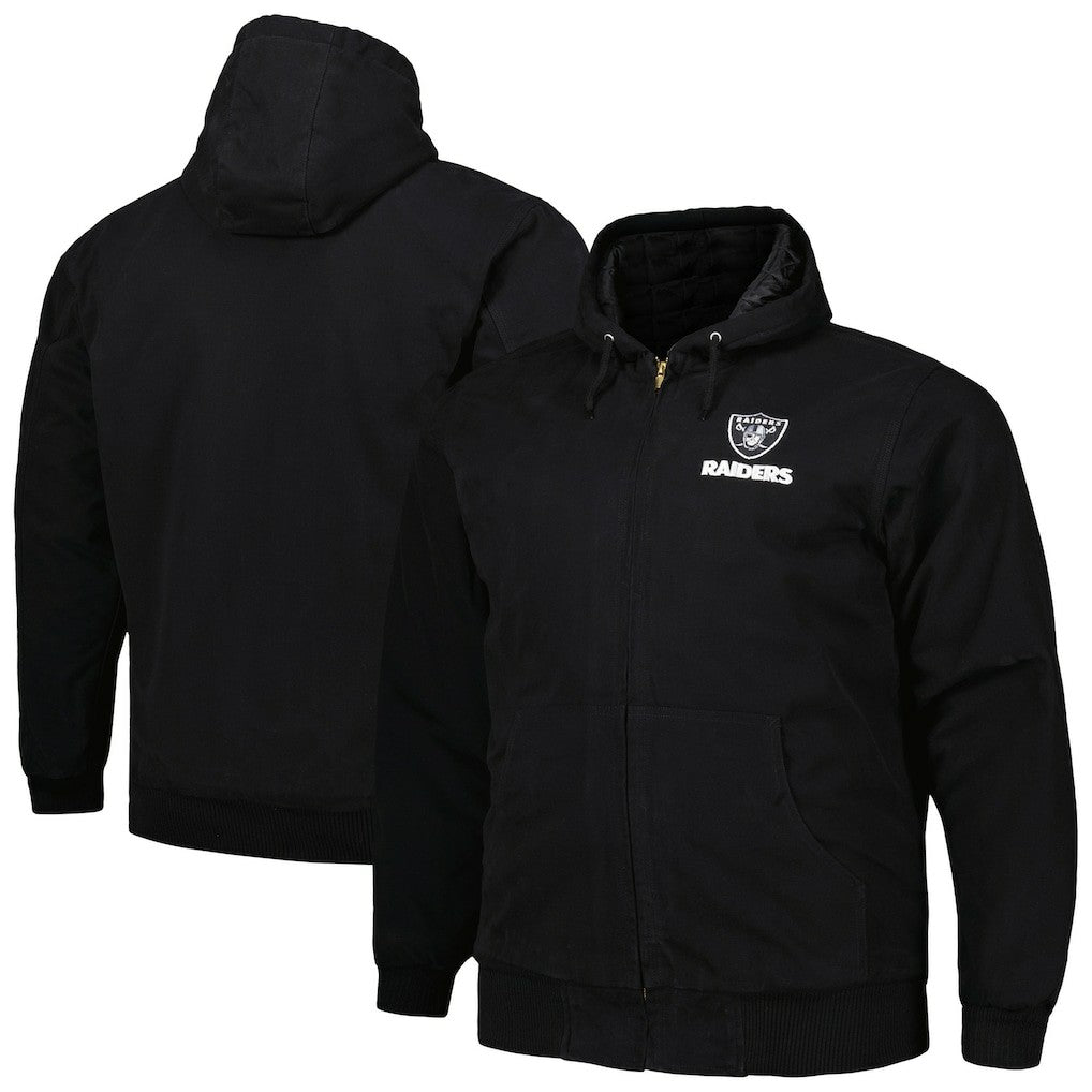 Las Vegas Raiders Dunbrooke Big & Tall Dakota Canvas Hoodie Full-Zip Jacket - Black discount