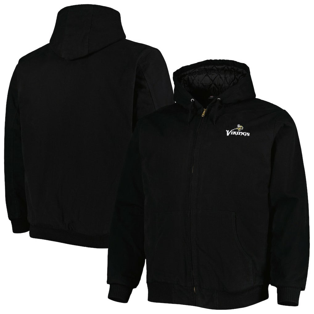 Minnesota Vikings Dunbrooke Big & Tall Dakota Canvas Hoodie Full-Zip Jacket - Black for sale