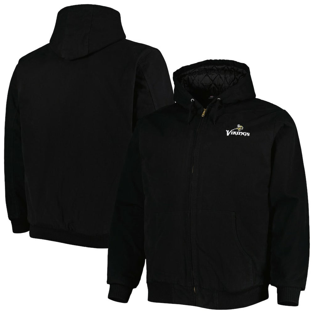 Minnesota Vikings Dunbrooke Big & Tall Dakota Canvas Hoodie Full-Zip Jacket - Black for sale