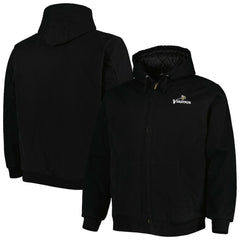 Minnesota Vikings Dunbrooke Big & Tall Dakota Canvas Hoodie Full-Zip Jacket - Black for sale