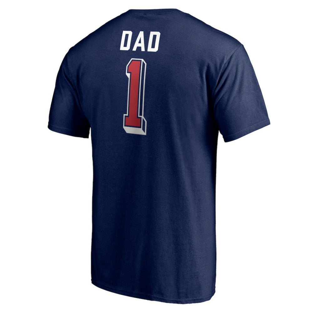 Columbus Blue Jackets Number One Dad Logo T-Shirt Navy