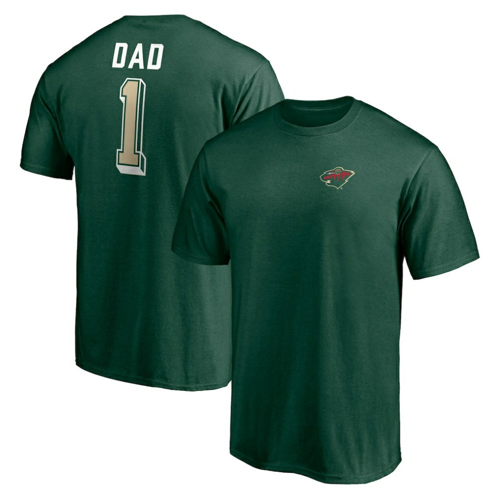 Minnesota Wild Number One Dad Logo T-Shirt Green