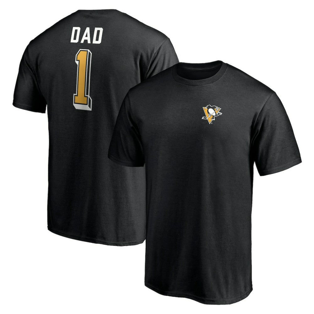 Pittsburgh Penguins Number One Dad Logo T-Shirt Black