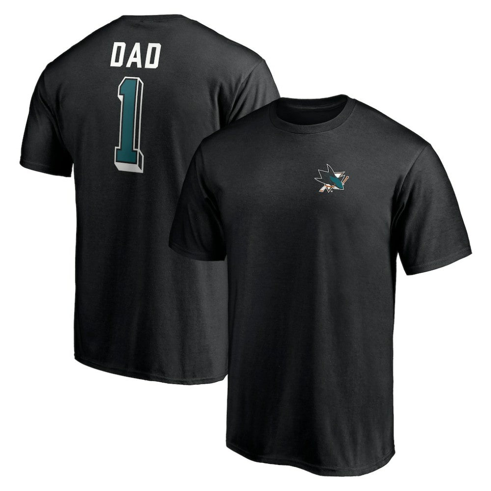 San Jose Sharks Number One Dad Logo T-Shirt Black