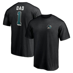 San Jose Sharks Number One Dad Logo T-Shirt Black