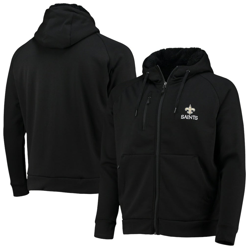 New Orleans Saints Dunbrooke Shag Tri-Blend Full-Zip Raglan Hoodie - Black on sale