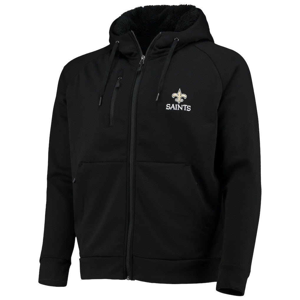 New Orleans Saints Dunbrooke Shag Tri-Blend Full-Zip Raglan Hoodie - Black on sale
