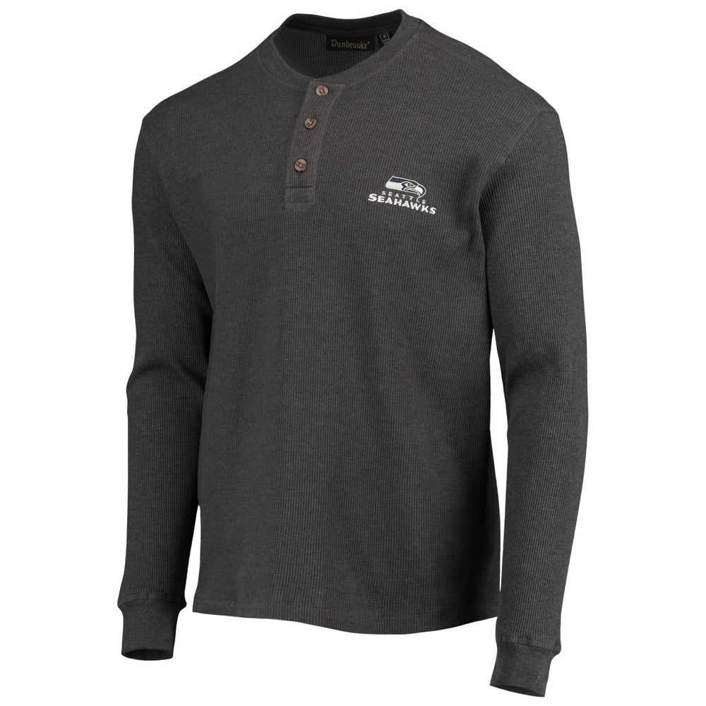 Seattle Seahawks Dunbrooke Logo Maverick Thermal Henley Long Sleeve T-Shirt - Heathered Gray discount