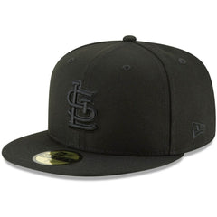 St. Louis Cardinals Black on Black 59FIFTY Fitted Hat - Black | New Era