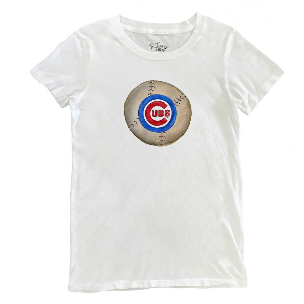 Chicago Cubs Tiny Turnip Women's Stitched Baseball T-Shirt - White