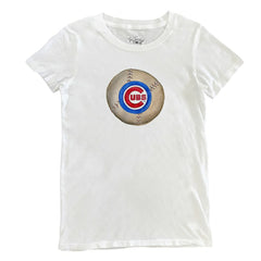 Chicago Cubs Tiny Turnip Women's Stitched Baseball T-Shirt - White