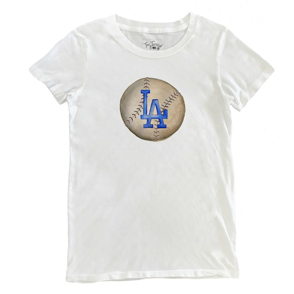 Los Angeles Dodgers Tiny Turnip Women's Stitched Baseball T-Shirt - White