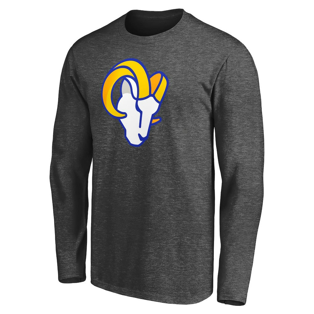Los Angeles Rams Big & Tall Primary Logo Long Sleeve T-Shirt - Heathered Charcoal on sale