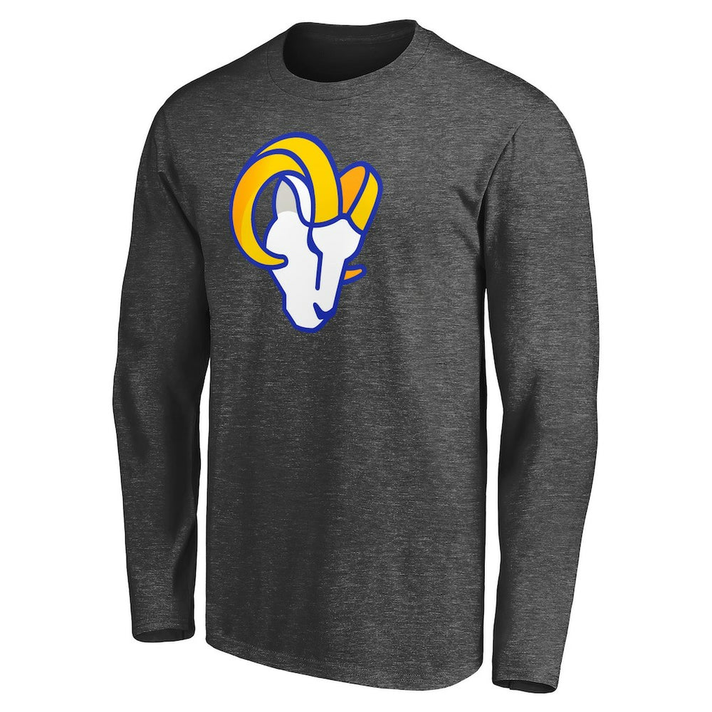 Los Angeles Rams Big & Tall Primary Logo Long Sleeve T-Shirt - Heathered Charcoal on sale