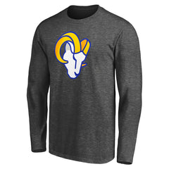 Los Angeles Rams Big & Tall Primary Logo Long Sleeve T-Shirt - Heathered Charcoal on sale