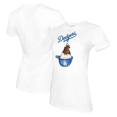 Los Angeles Dodgers Tiny Turnip Women's Sundae Helmet T-Shirt - White