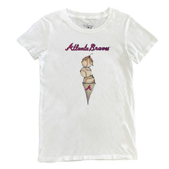 Atlanta Braves Tiny Turnip Women's Triple Scoop T-Shirt - White