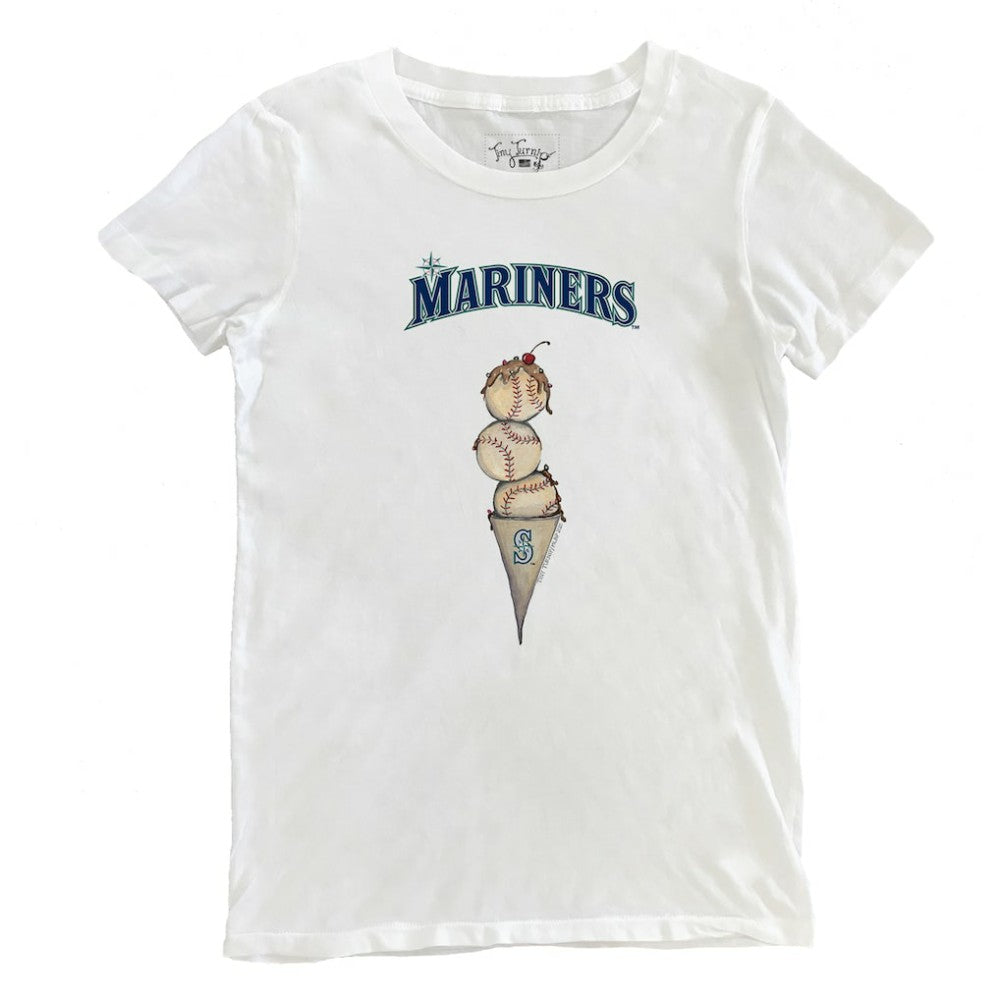 Seattle Mariners Tiny Turnip Women's Triple Scoop T-Shirt - White