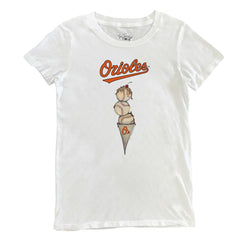 Baltimore Orioles Tiny Turnip Women's Triple Scoop T-Shirt - White