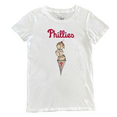 Philadelphia Phillies Tiny Turnip Women's Triple Scoop T-Shirt - White