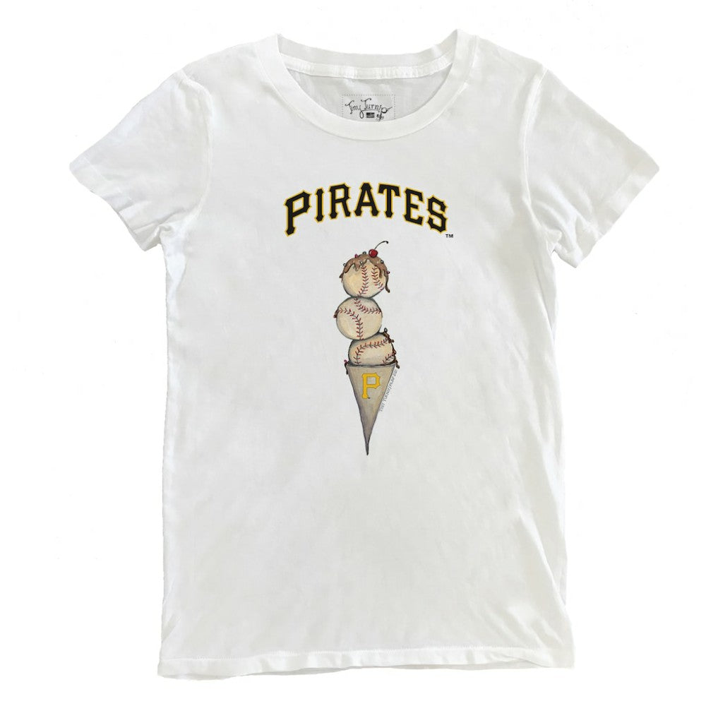 Pittsburgh Pirates Tiny Turnip Women's Triple Scoop T-Shirt - White